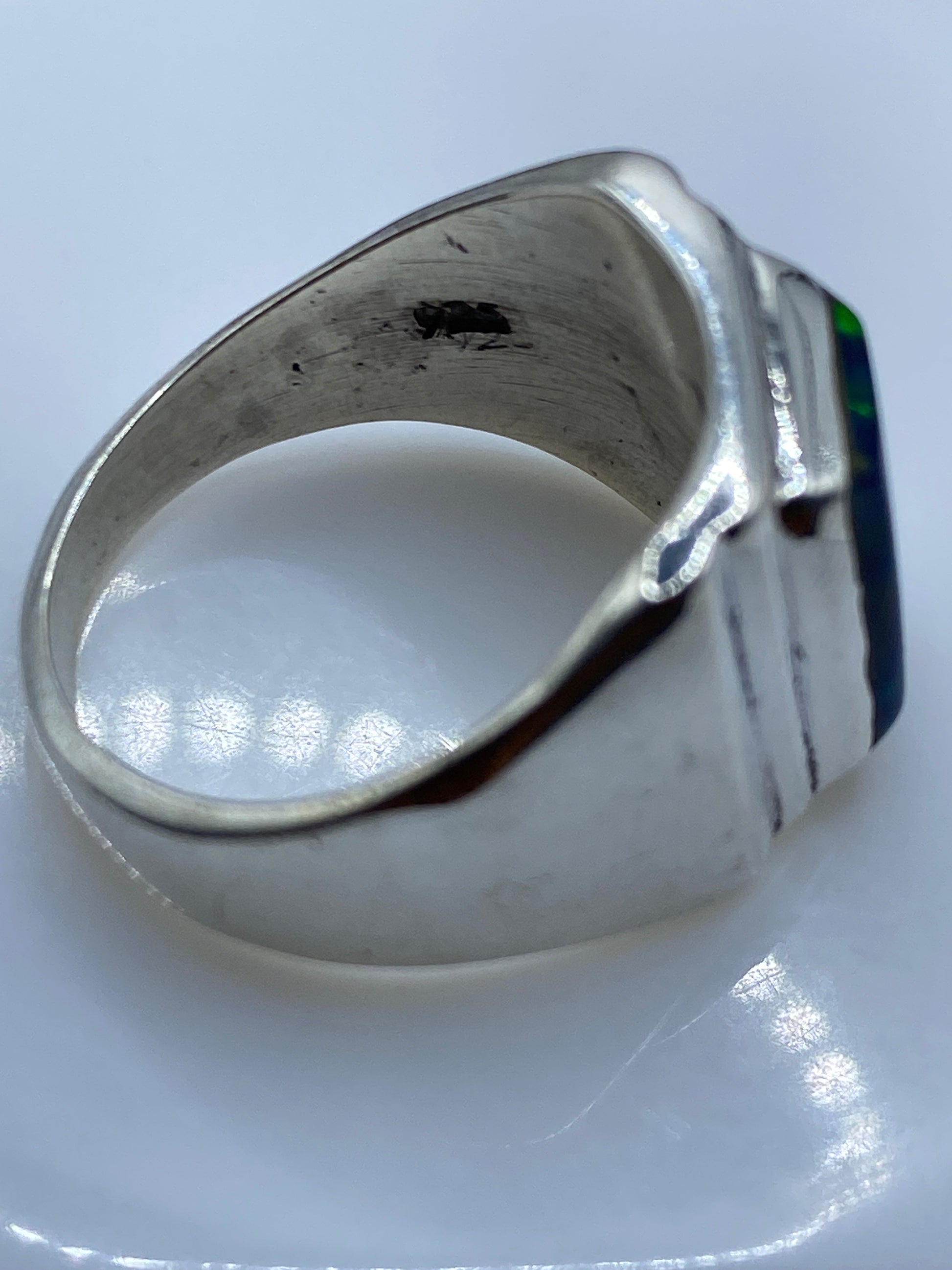 Anillo de Plata Ópalo de Fuego Multicolor — Masivo Taxco — foto 5