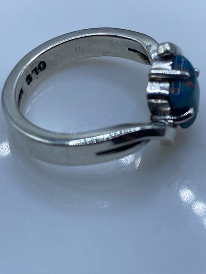 Anillo de Plata Ópalo de Fuego Azul — Solitario — foto 5