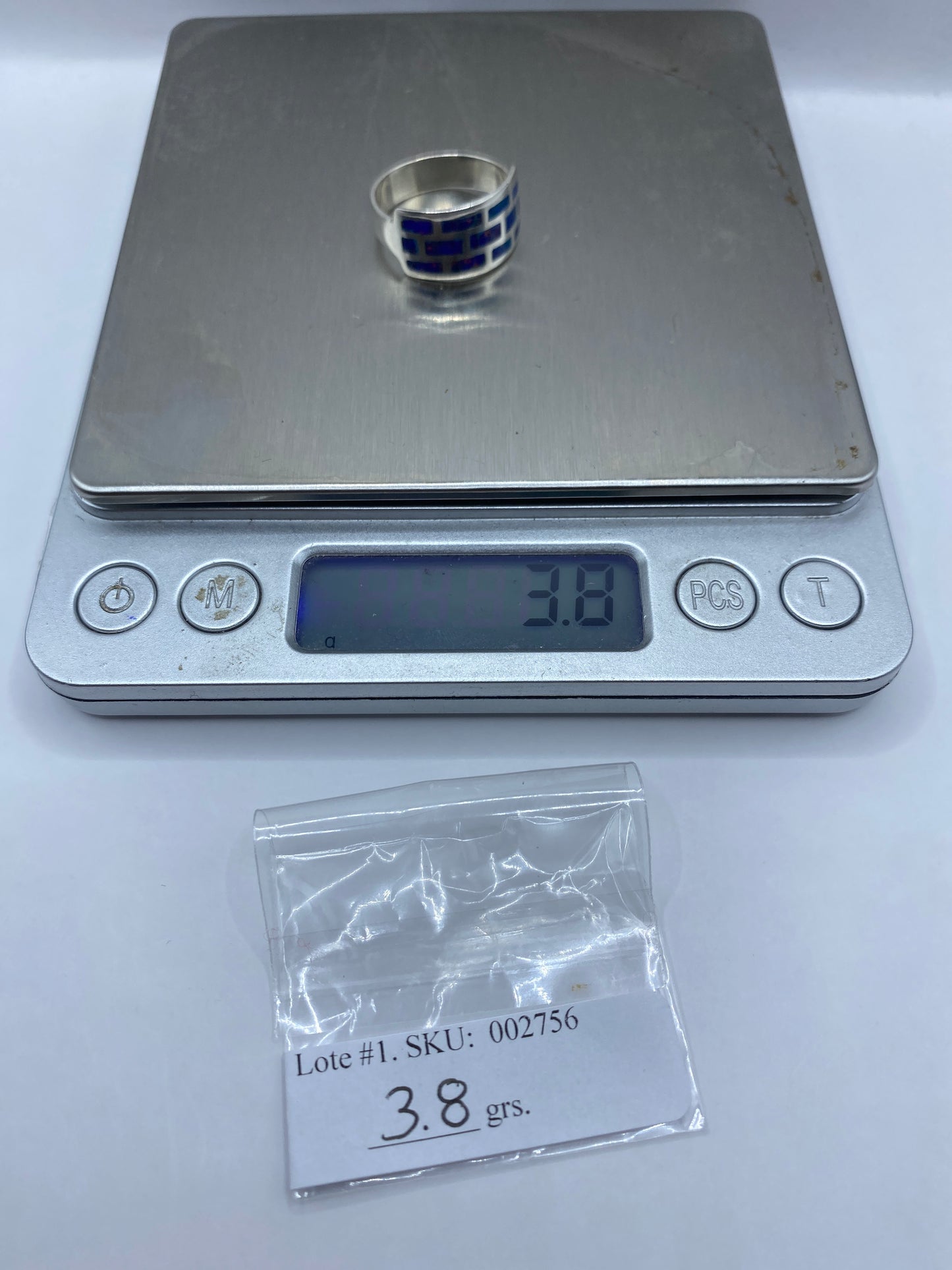 Anillo de Plata Ópalo de Fuego Multicolor — Geométrico Asimétrico — foto 6