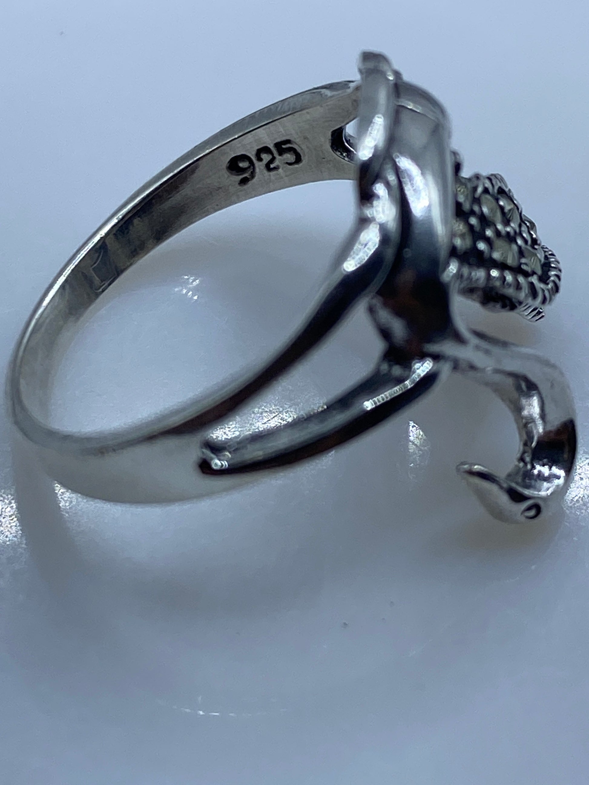 Anillo de Plata Cisne con Incrustaciones — Diseño Escultural — foto 5
