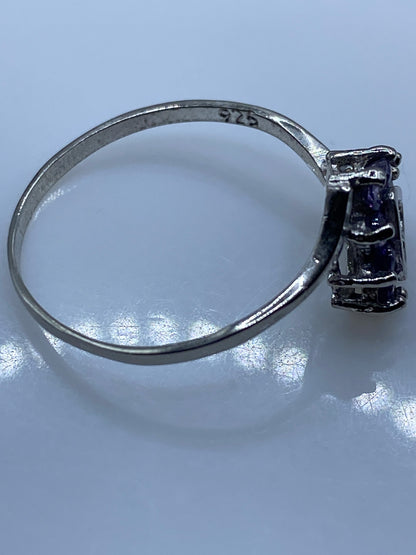 Anillo de Plata Circonia Morada Minimalista — Solitario — foto 5