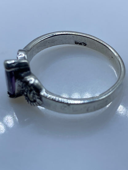 Anillo de Plata Solitario Circonia Morada — Elegancia Pura — foto 5
