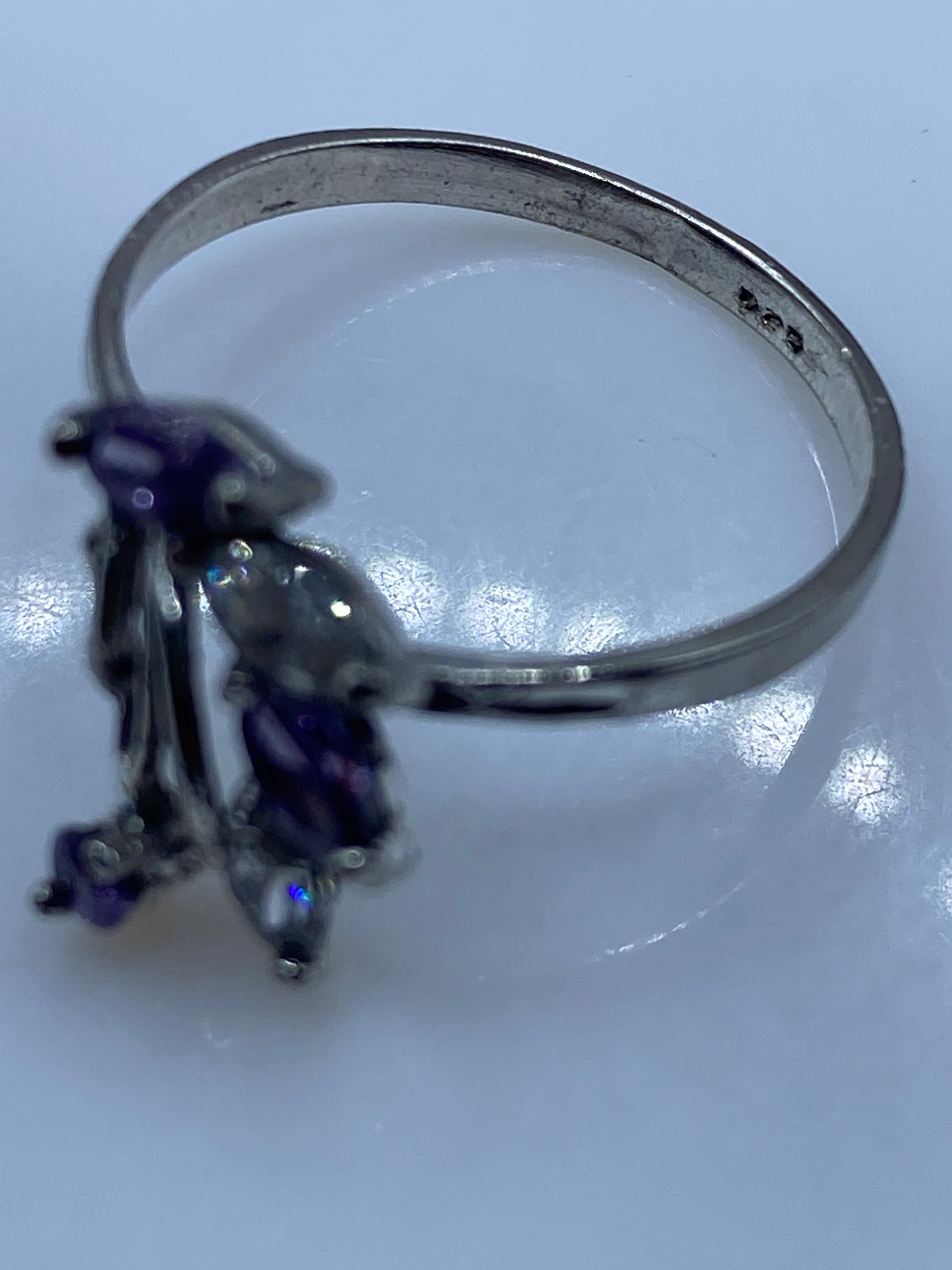 Anillo Solitario Circonia Morada Plata .925 — Minimalista — foto 5