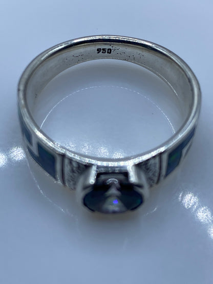 Anillo Plata .950 Ópalo de Fuego Multicolor — Geométrico — foto 5