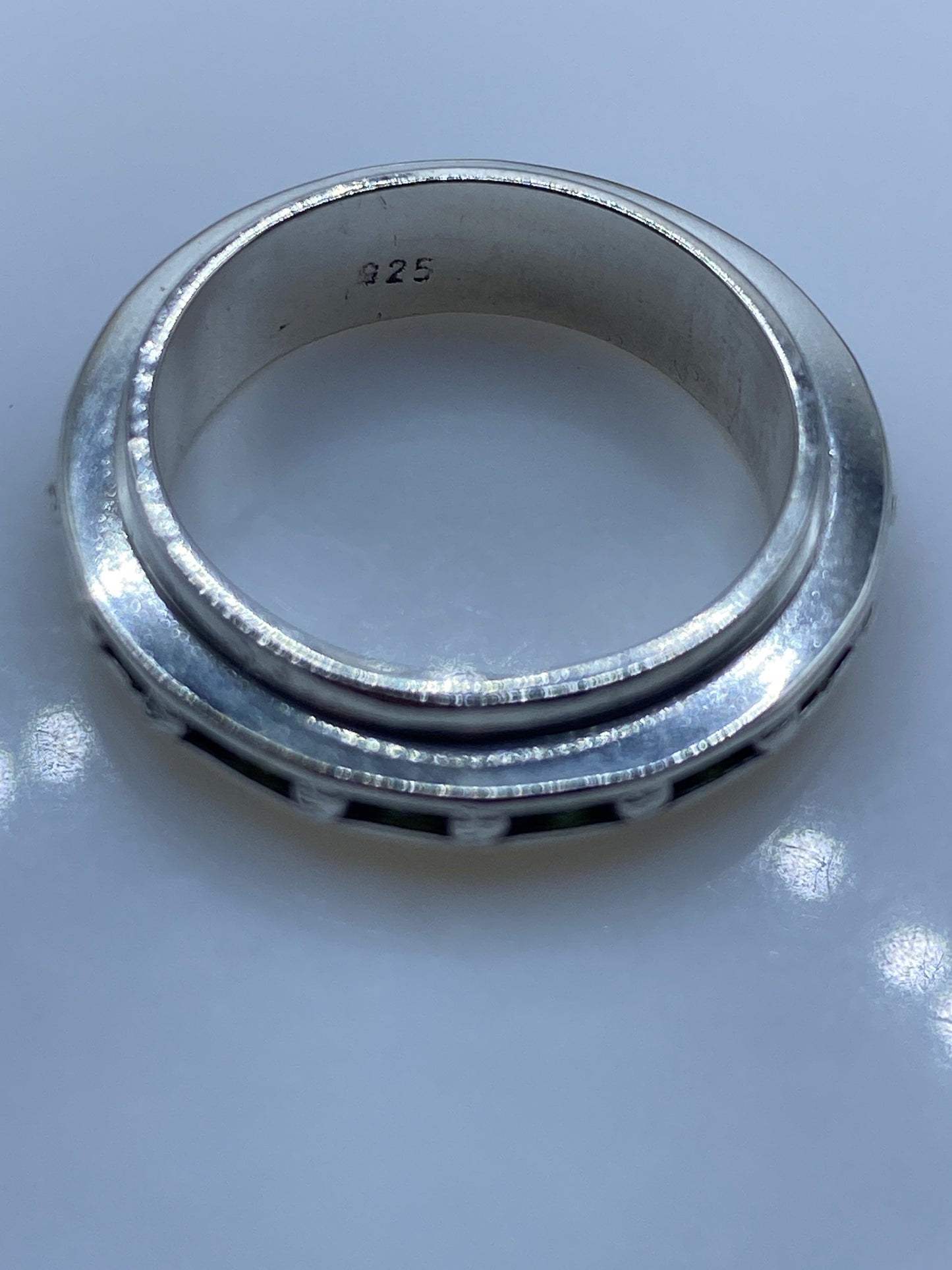 Anillo de Plata Eslabones con Circonias Verdes — Moderno Taxco — foto 5