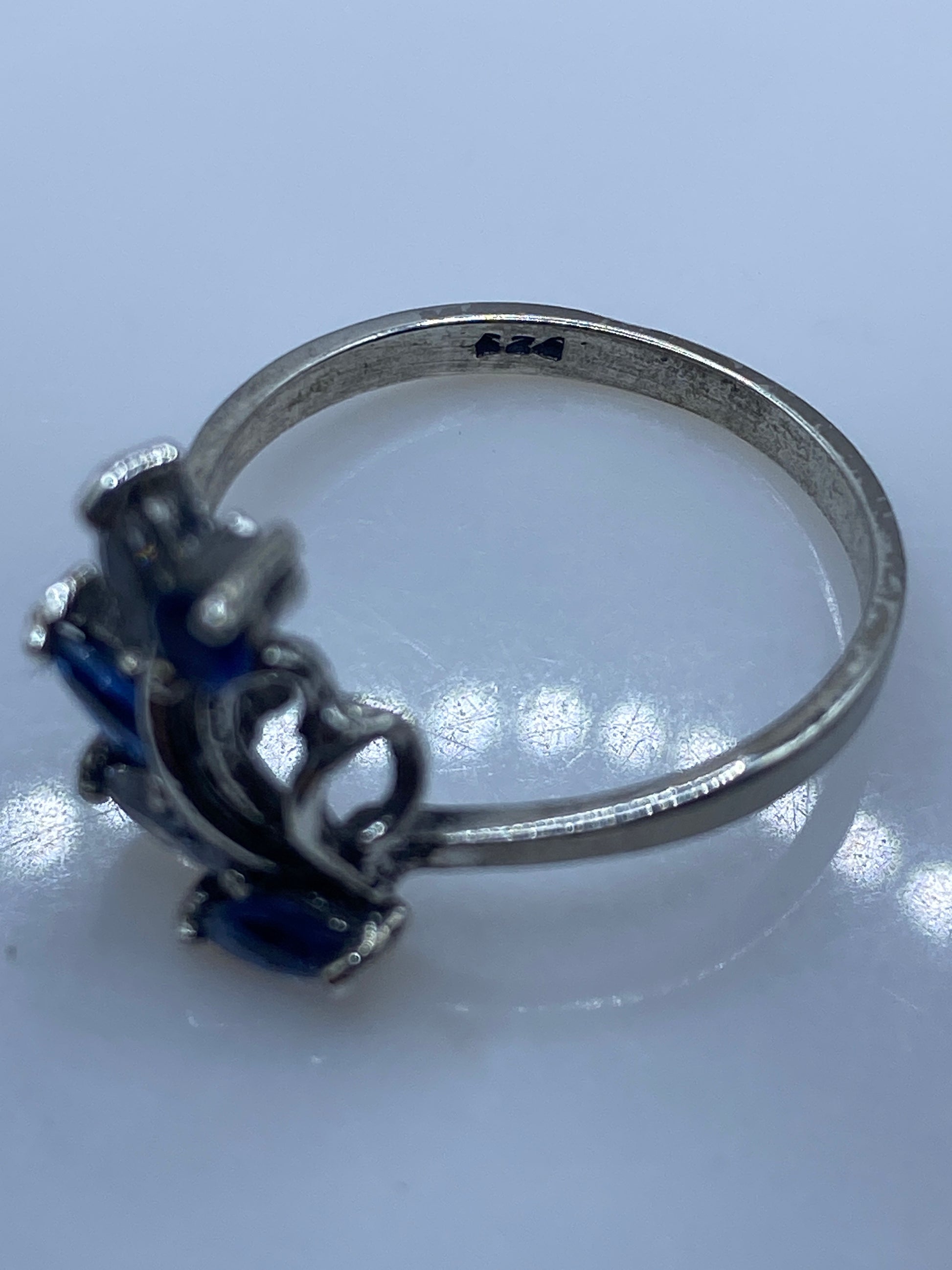 Anillo de Plata Circonia Azul Solitario Delicado — foto 5