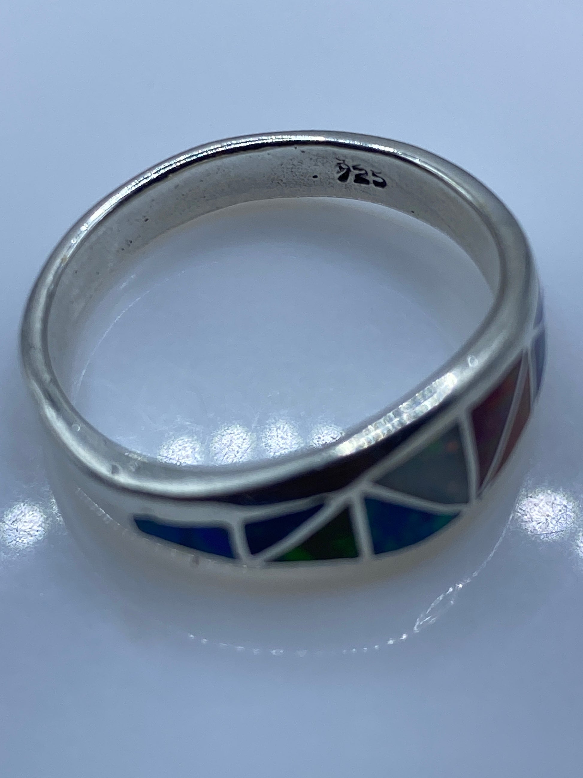 Anillo de Plata Ópalo de Fuego Geométrico — Unisex Taxco — foto 5