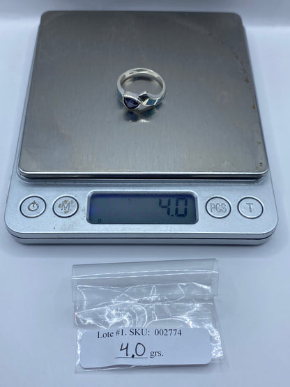 Anillo de Plata Ópalo de Fuego Azul — Diseño Unisex Taxco — foto 6