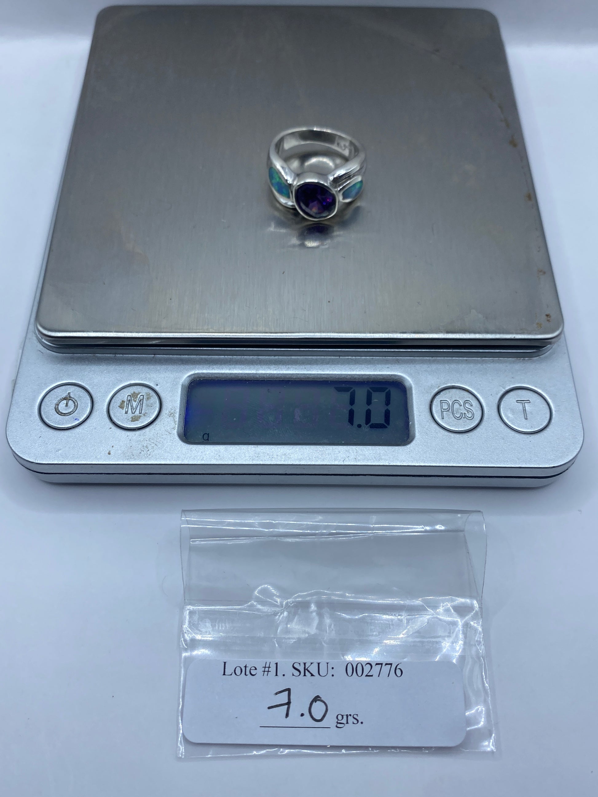 Anillo de Plata Ópalo de Fuego Multicolor — Diseño Envolvente — foto 6