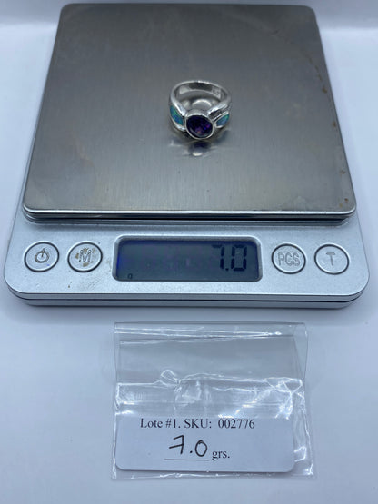 Anillo de Plata Ópalo de Fuego Multicolor — Diseño Envolvente — foto 6
