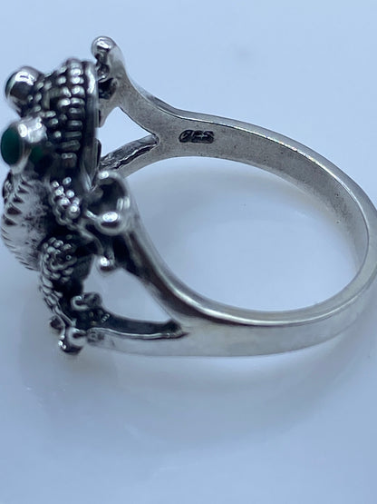 Anillo Caballos Enfrentados Plata .925 con Piedra Verde — foto 5
