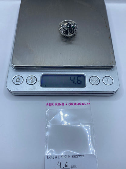 Anillo Caballos Enfrentados Plata .925 con Piedra Verde — foto 6