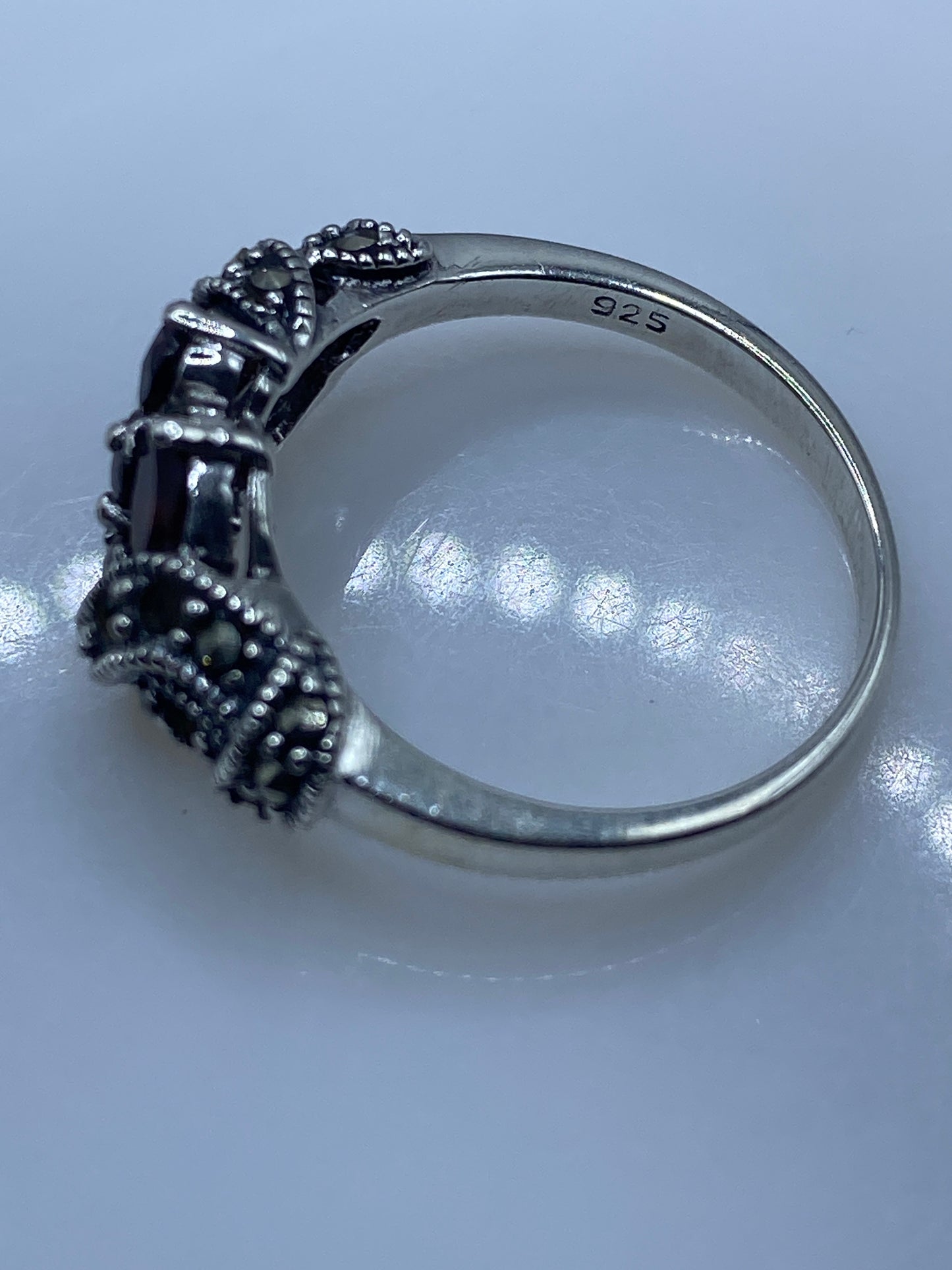 Anillo Vintage de Plata Circonias Ámbar y Negro — Coctel Taxco — foto 5