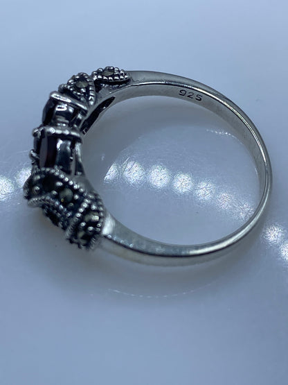 Anillo Vintage de Plata Circonias Ámbar y Negro — Coctel Taxco — foto 5