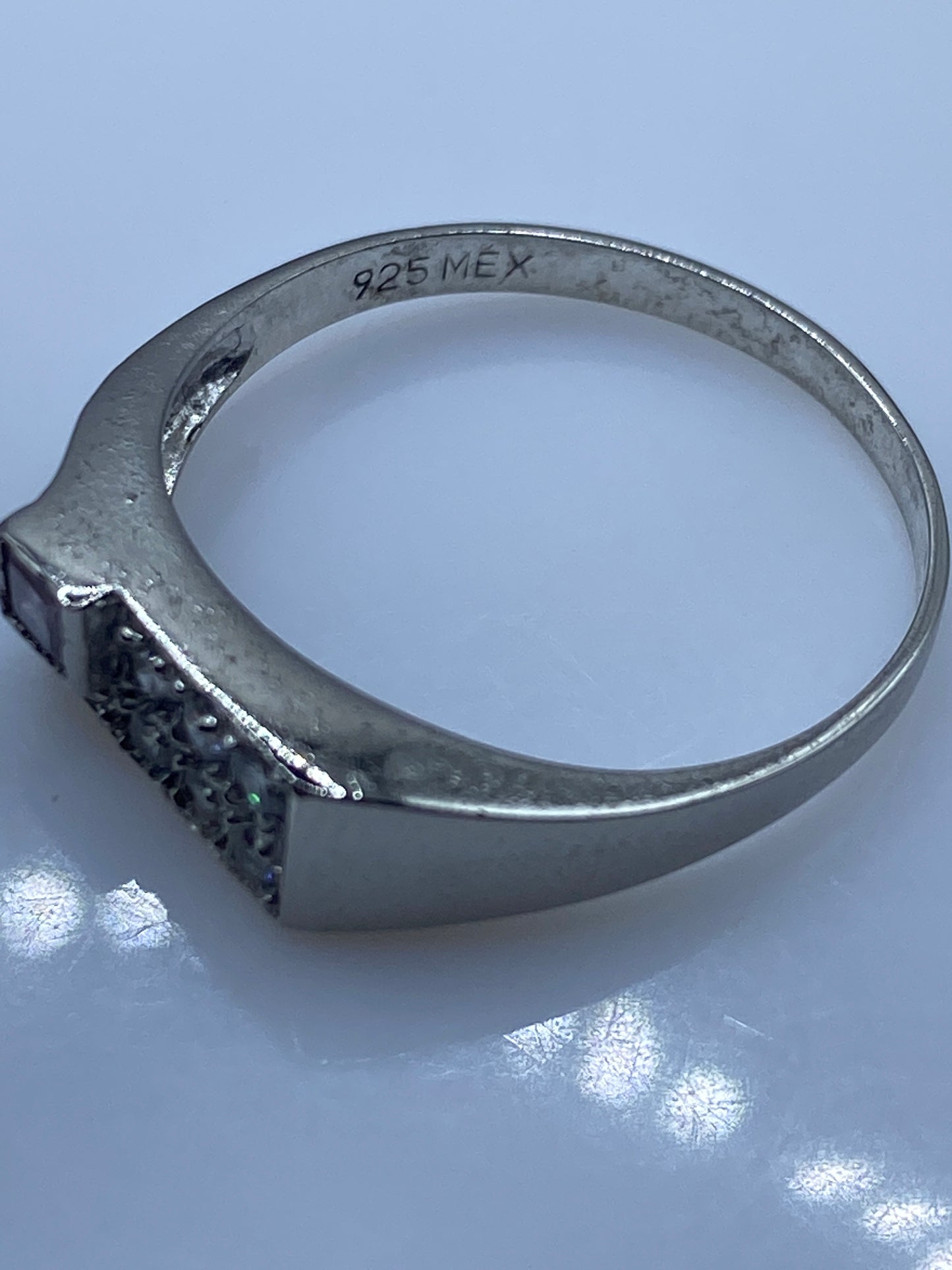 Anillo de Plata Circonia Blanca Cuadrada — Minimalista — foto 5