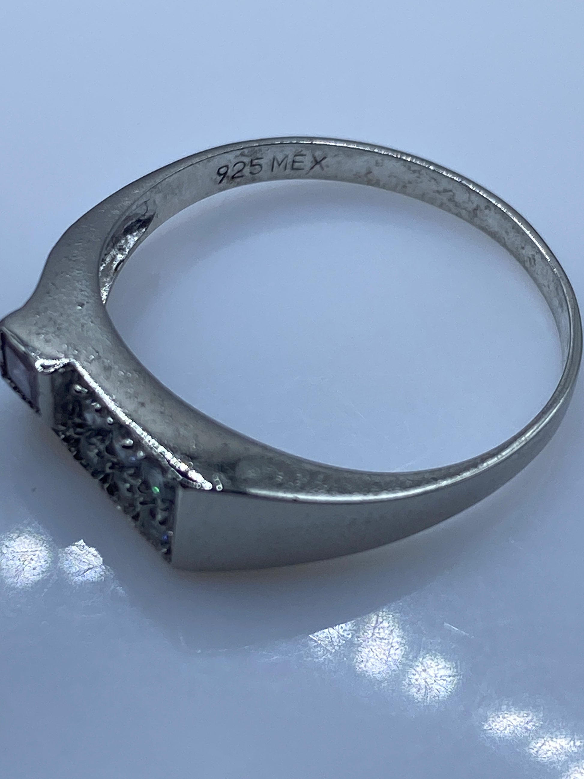 Anillo de Plata Circonia Blanca Cuadrada — Minimalista — foto 5