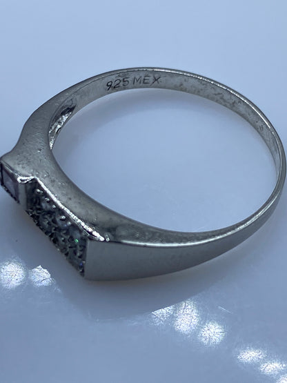 Anillo de Plata Circonia Blanca Cuadrada — Minimalista — foto 5