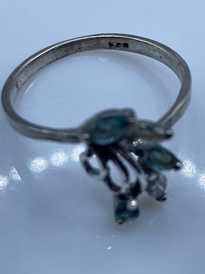 Anillo de Plata Solitario Circonia Azul Cielo — Elegancia Taxco — foto 5