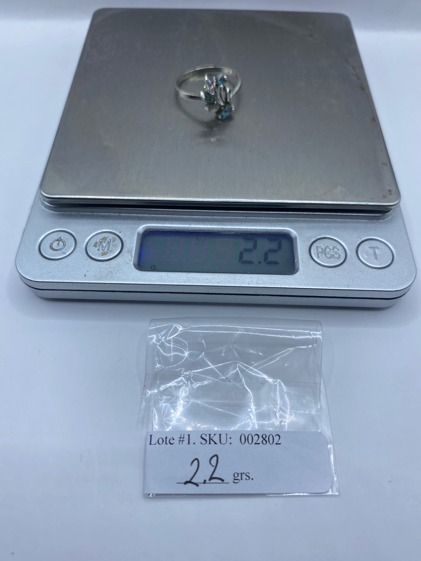 Anillo de Plata Solitario Circonia Azul Cielo — Elegancia Taxco — foto 6