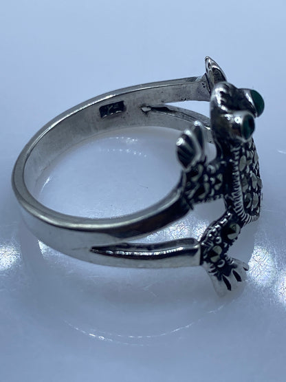 Anillo Búho de Plata .925 con Piedra Verde — Étnico Taxco — foto 5