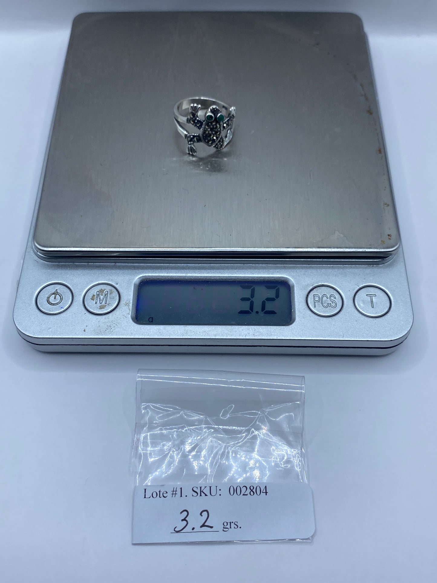 Anillo Búho de Plata .925 con Piedra Verde — Étnico Taxco — foto 6
