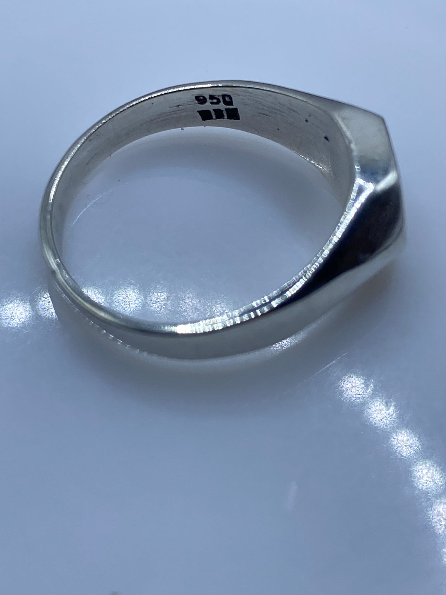 Anillo Solitario Plata .950 Ópalo de Fuego Rosa — foto 5