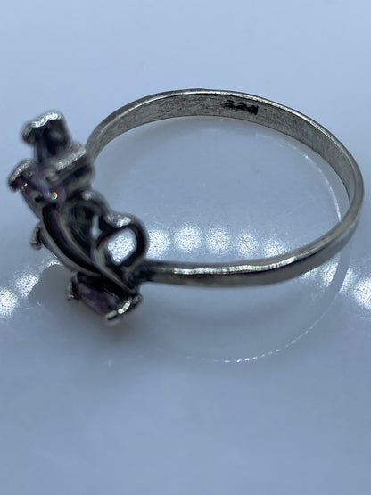 Anillo de Plata Circonia Rosa — Minimalista Solitario — foto 5