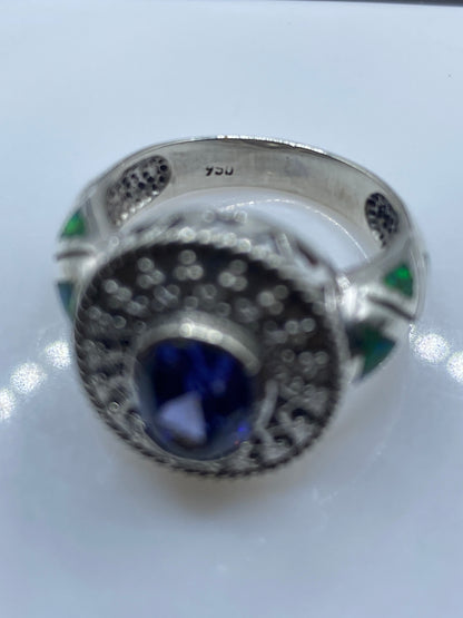 Anillo Plata .950 Ópalo de Fuego Verde Limón — Solitario Artesanal — foto 5