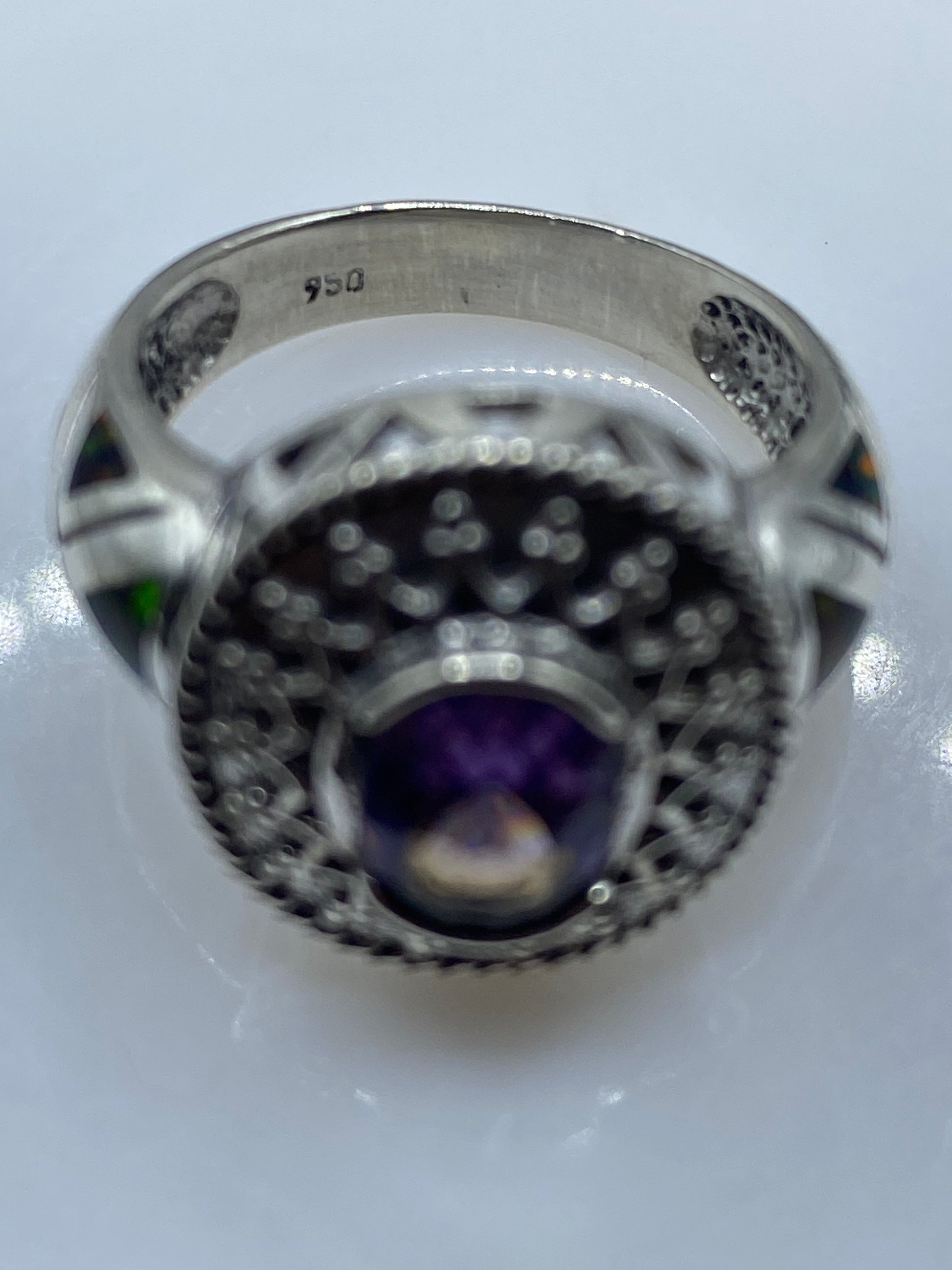 Anillo de Plata Ópalo de Fuego Multicolor — Solitario Único — foto 5