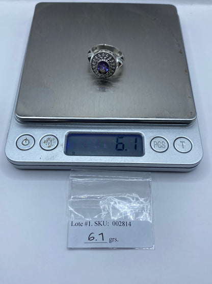 Anillo de Plata Ópalo de Fuego Multicolor — Solitario Único — foto 6