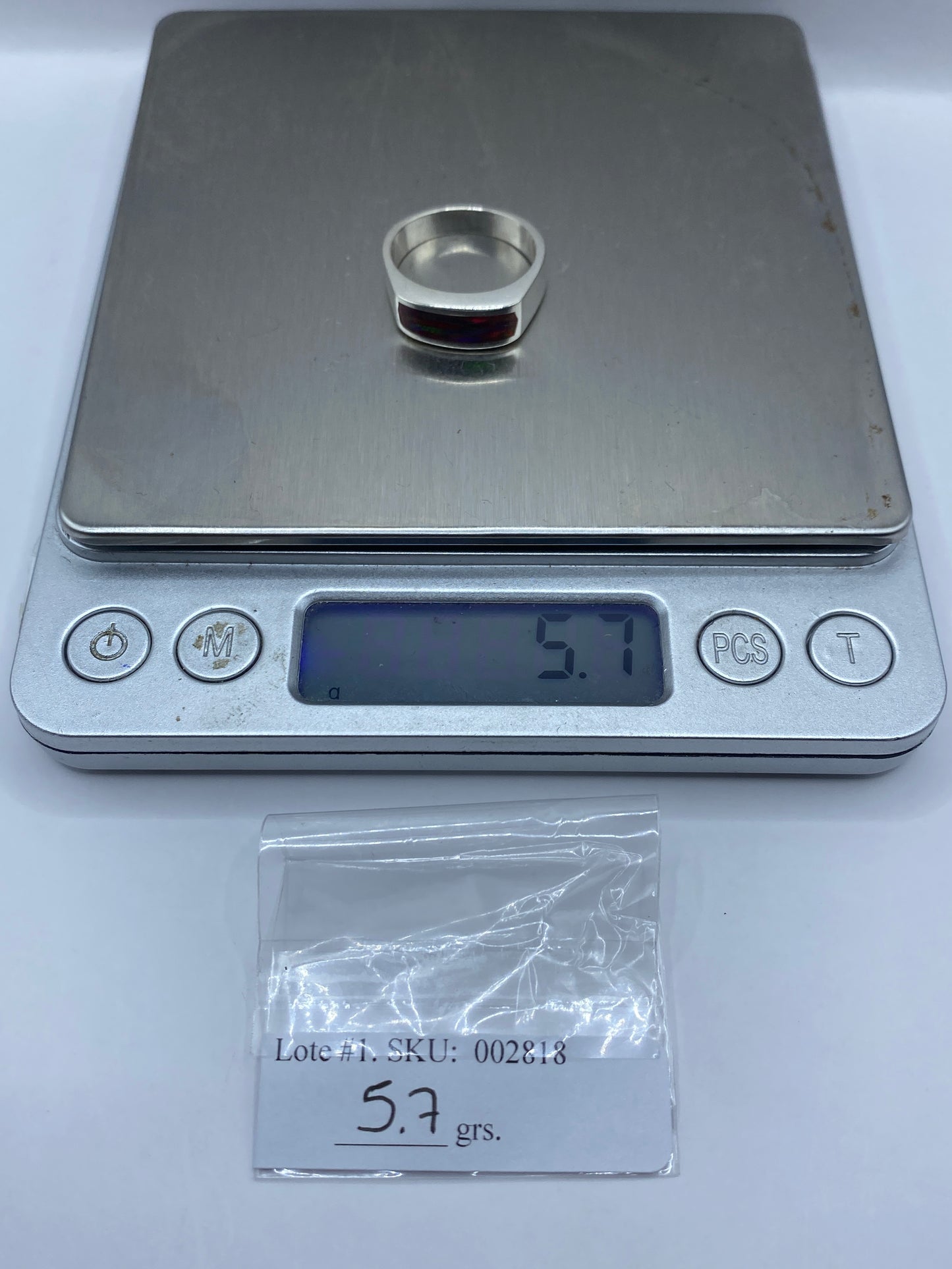 Anillo de Plata Ópalo de Fuego Multicolor — Diseño Clásico — foto 6