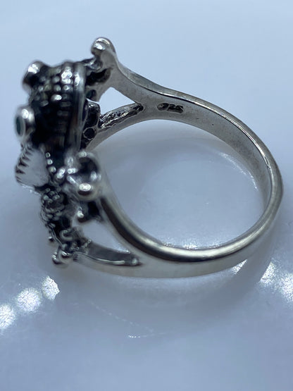Anillo Sapo de Plata .925 con Ojos de Piedra Natural — foto 5