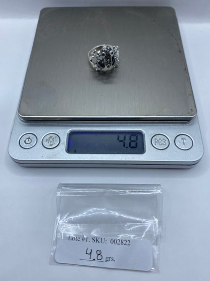 Anillo Sapo de Plata .925 con Ojos de Piedra Natural — foto 6
