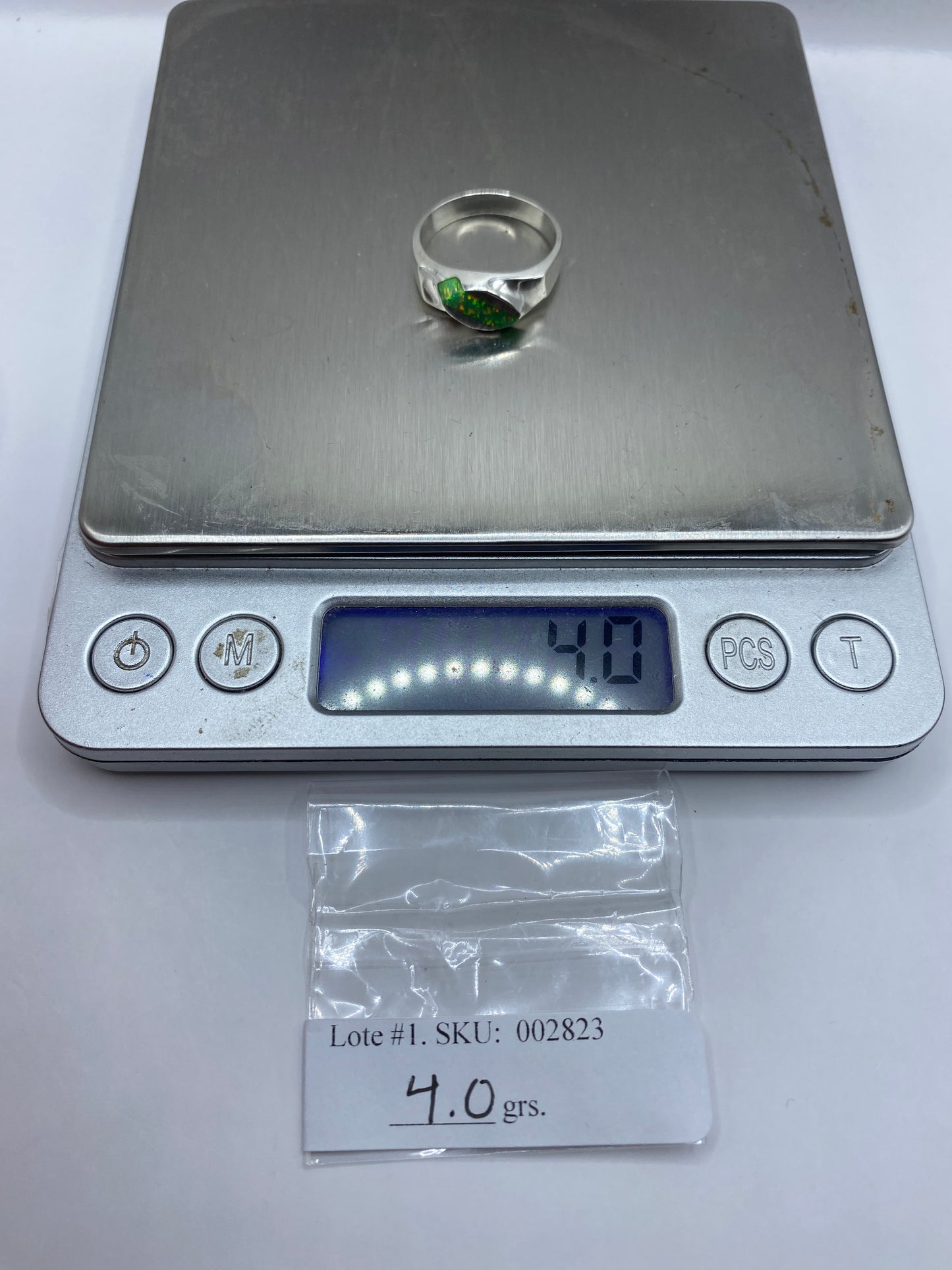 Anillo de Plata Ópalo de Fuego Verde Limón — Diseño Contemporáneo — foto 6