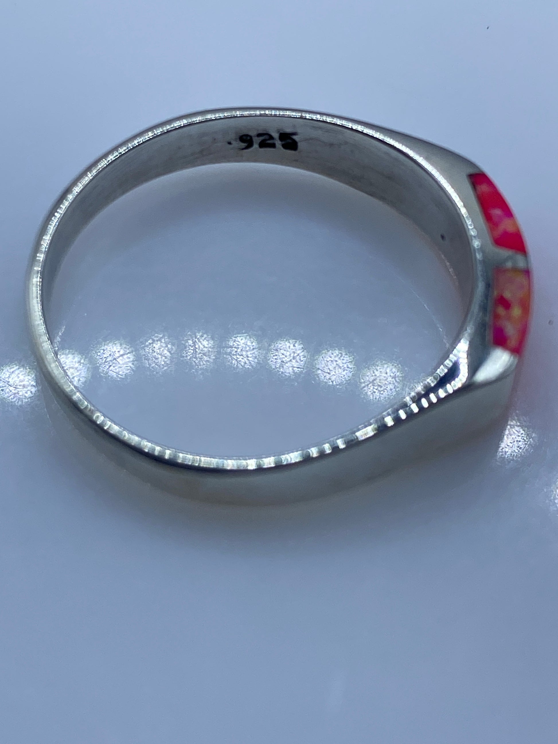 Anillo de Plata con Ópalo de Fuego Rosa — Diseño Minimalista — foto 5