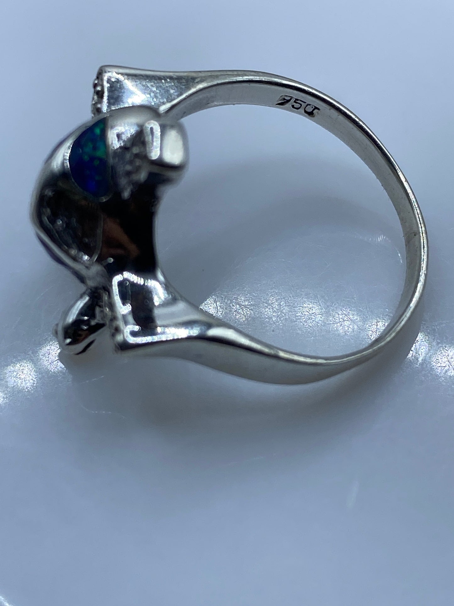 Anillo Plata Ópalo de Fuego Multicolor — Artesanal Taxco — foto 5