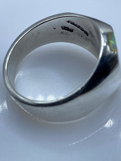 Anillo de Plata Ópalo de Fuego Multicolor — Masivo Taxco — foto 5