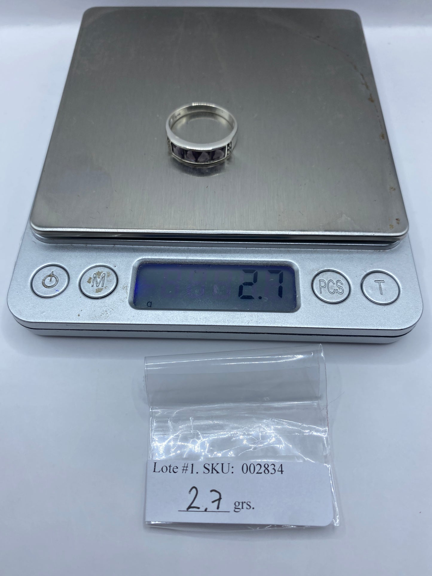 Anillo de Plata con Circonia Facetada — Línea Minimalista — foto 6