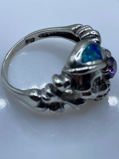 Anillo de Plata Ópalo de Fuego Azul — Diseño Escultural — foto 5