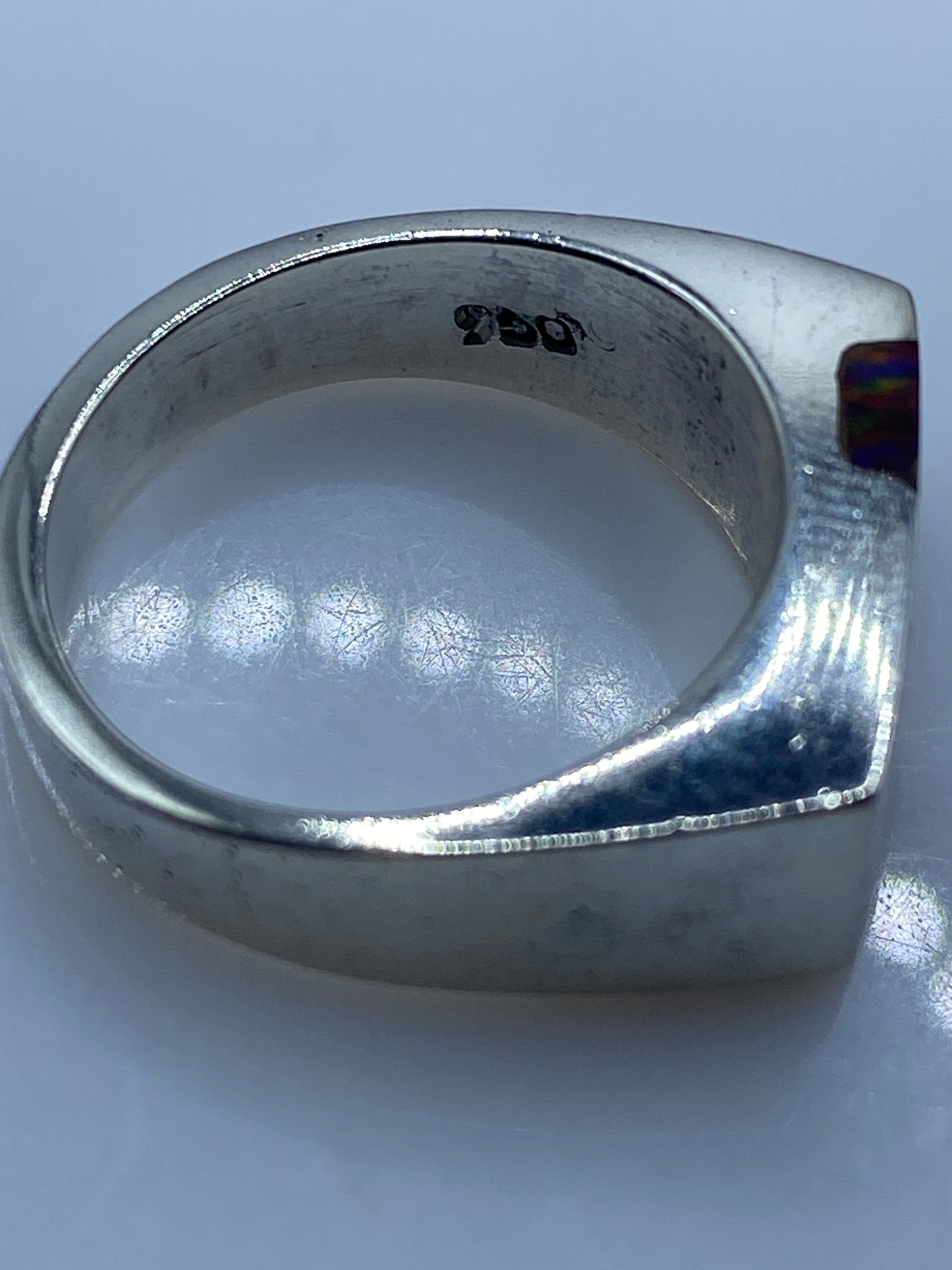 Anillo de Plata Ópalo de Fuego Multicolor — Geométrico Moderno — foto 5