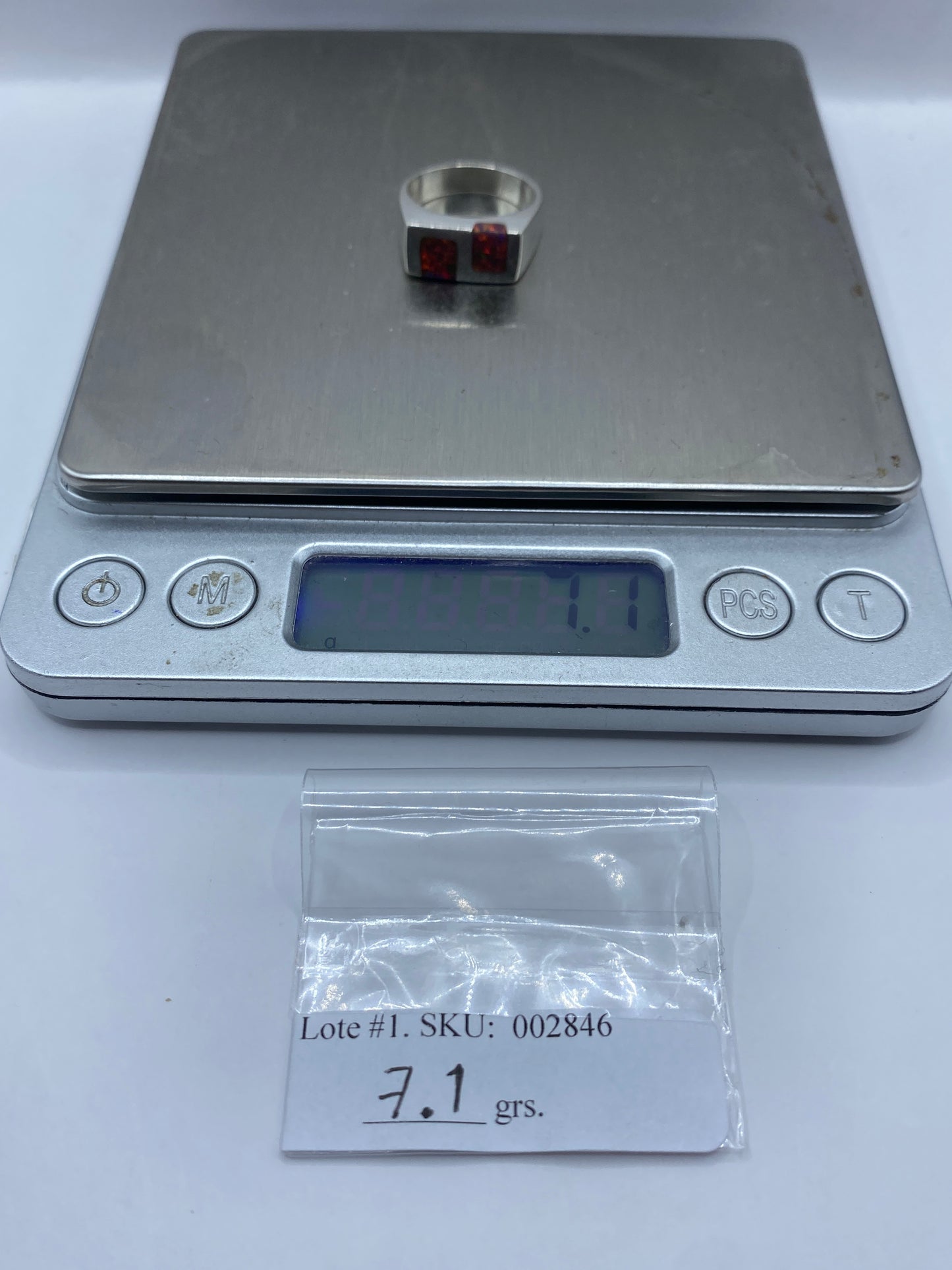 Anillo de Plata Ópalo de Fuego Multicolor — Geométrico Moderno — foto 6