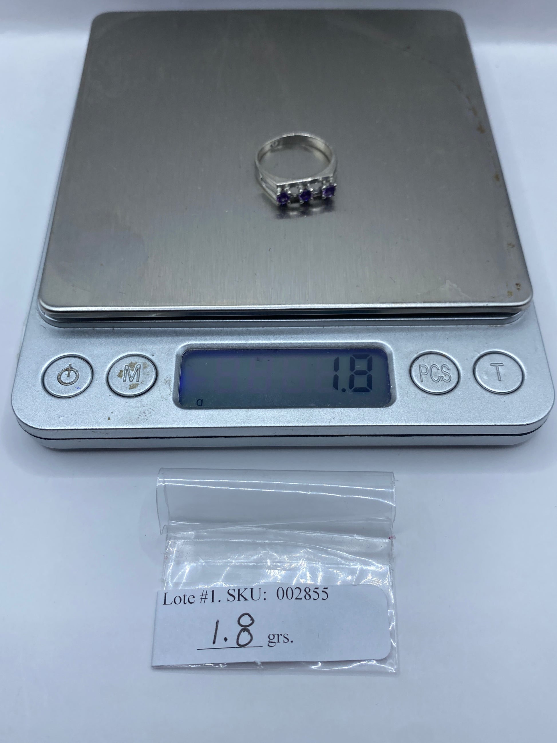 Anillo de Plata con Circonia Morada — Solitario Minimalista — foto 6