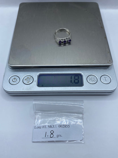 Anillo de Plata con Circonia Morada — Solitario Minimalista — foto 6