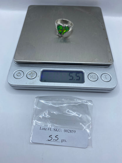 Anillo de Plata Corazón Verde Limón — Circonia Artesanal — foto 6