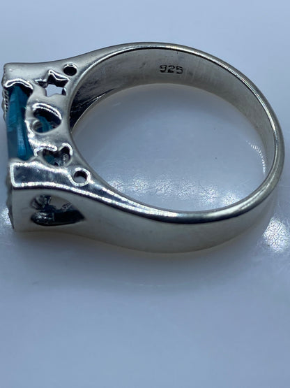 Anillo Solitario Circonia Azul Cielo — Plata .925 Taxco — foto 5