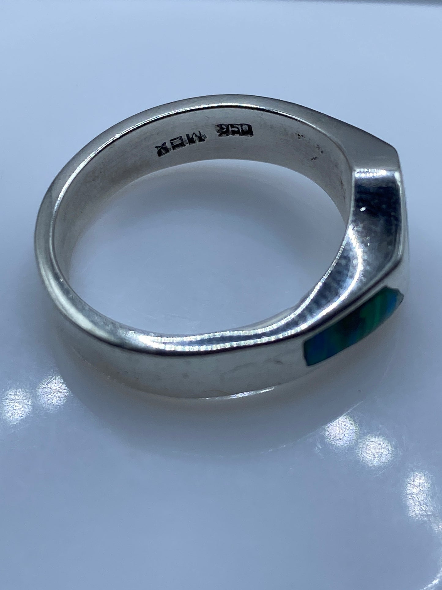 Anillo de Plata Ópalo de Fuego Verde — Solitario Moderno — foto 5