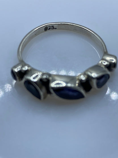 Anillo de Plata Circonia Azul — Solitario Minimalista — foto 5