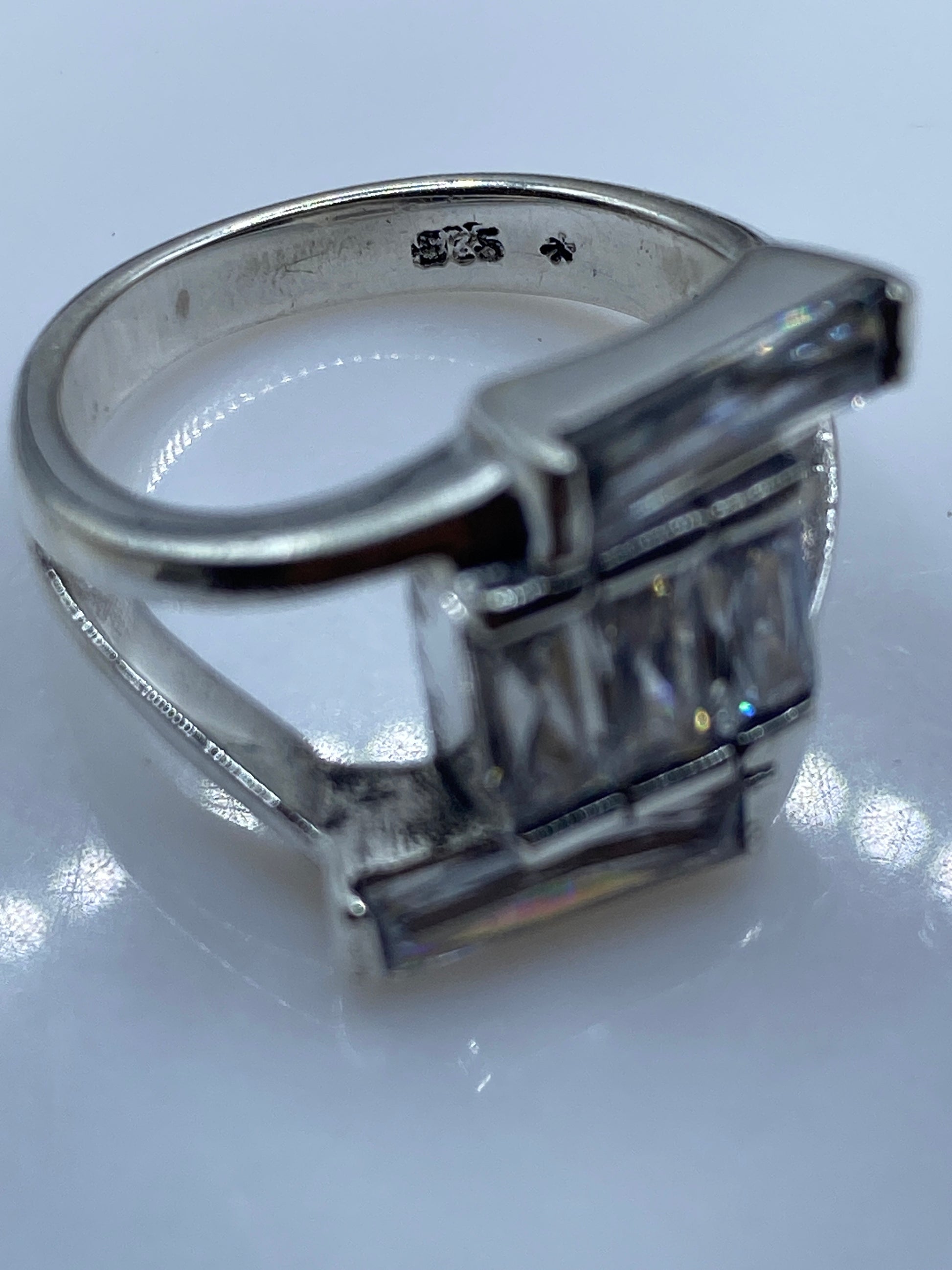 Anillo Plata Circonia Cristalina Arquitectura Moderna — foto 5