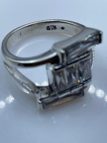 Anillo Plata Circonia Cristalina Arquitectura Moderna — foto 5