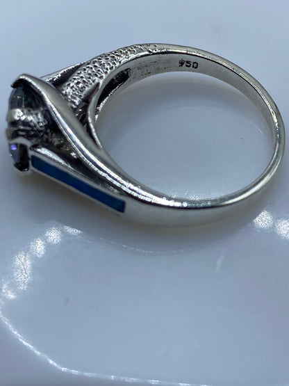 Anillo Ópalo de Fuego Azul en Plata .950 — Pieza Única — foto 5